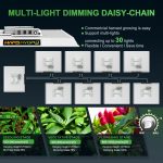 Using a separate dimmer on the removable driver, the TS3000 is a dimmable led grow light in the range of 0-100% illumination and up to 15 LEDs daisy-chained in series, providing different light brightness for different plant stages while reducing power waste.