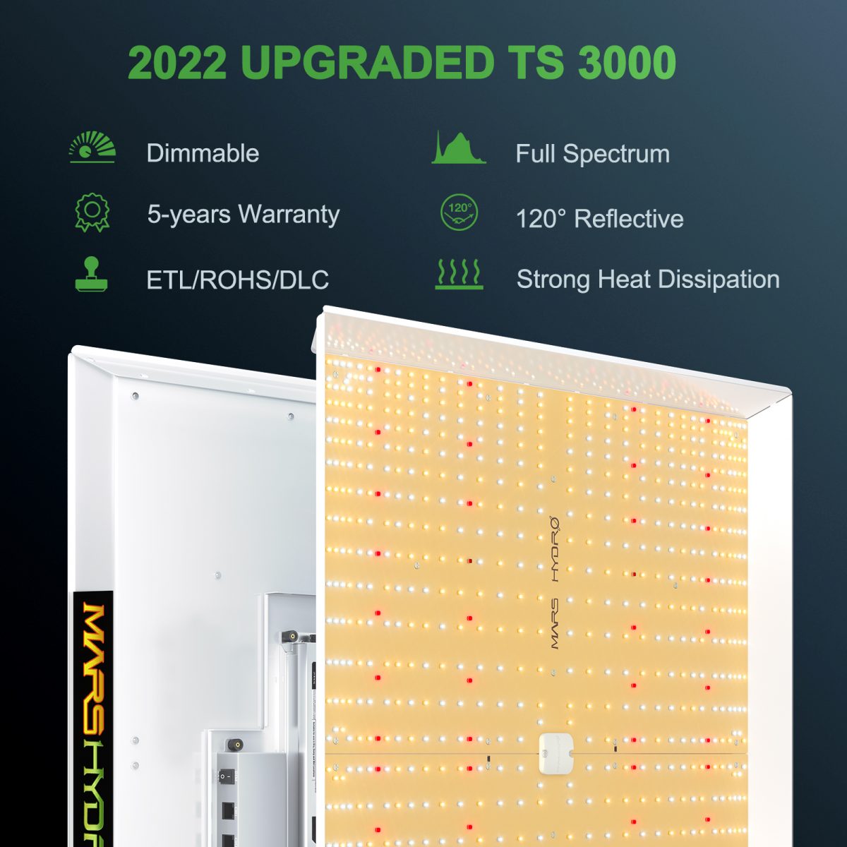 With 450w of power and 1016 chips, the Mars Hydro TS3000 can replace a 600w HPS light while saving 25% on electricity energy.