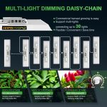 It supplies different light levels for different plant stages while reducing energy waste by using a separate dimming knob on the external driver, supporting 0-100% settings adjustment and as many as 15 LEDs daisy-chained in a group.