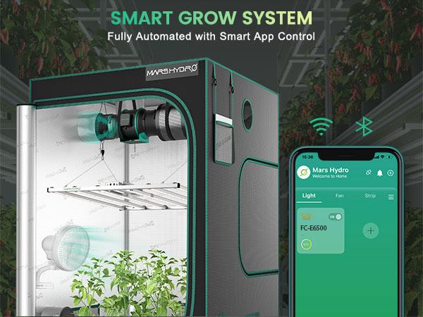9mars hydro fc-e6500 led smart grow tent system fully automated with app control