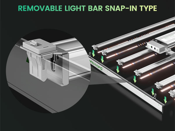 mars hydro fc-e4800 smart led grow light removable light bar snap-in type