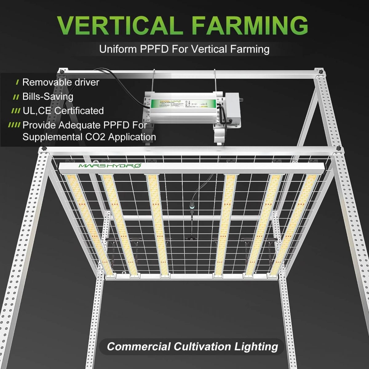 Mars Hydro FC-E4800 is commercial indoor projects led grow light due to its uniform PPFD for vertical farms.