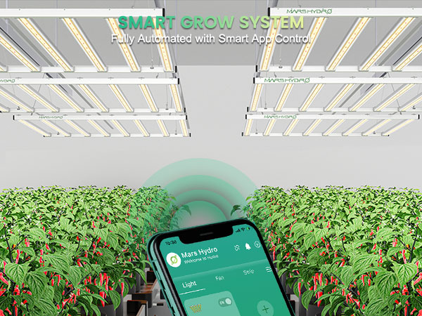 mars hydro fc-e8000 smart led grow light commercial cultivation app control
