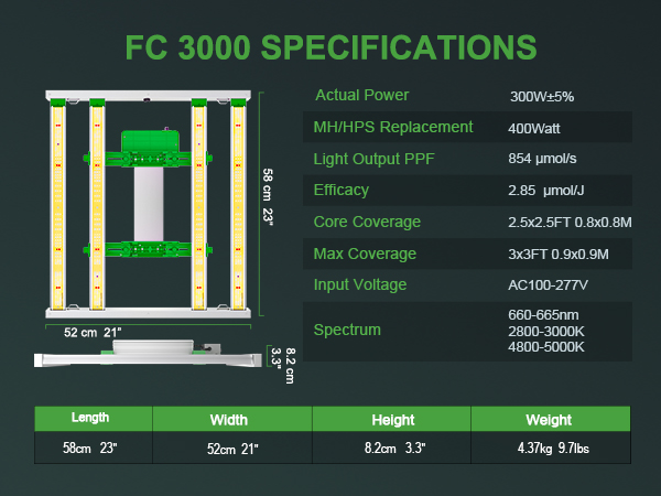 Mars Hydro FC3000 300W Samsung LM301B LED Grow Light Smart Control -8