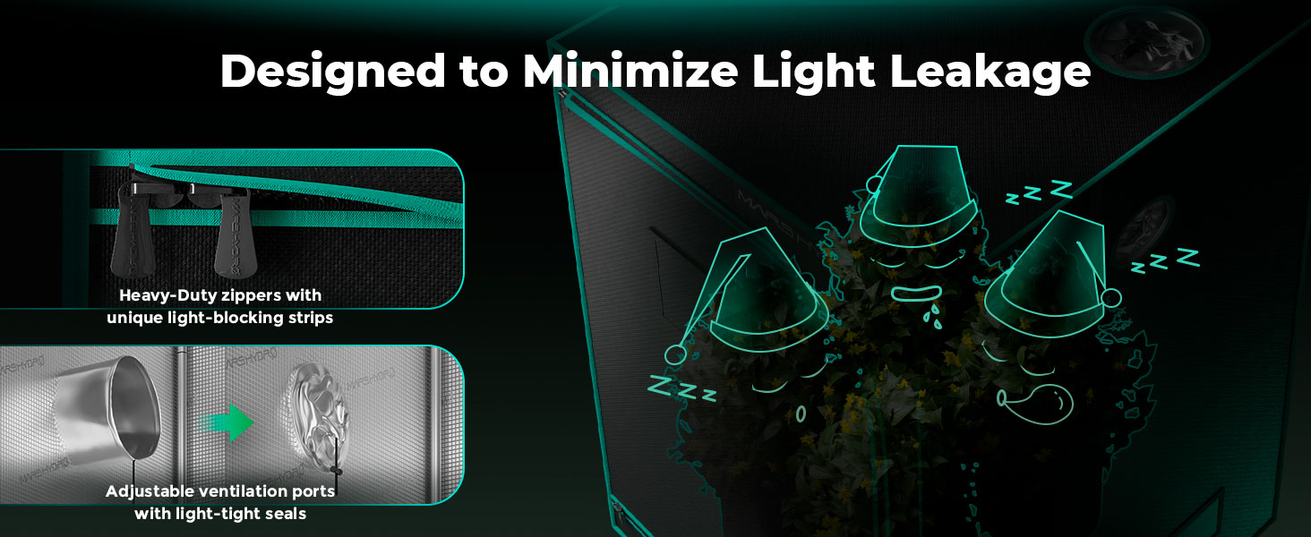 mars hydro grow tent is designed to minimize light leakage