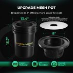 DWC BUCKET KIT UPGRADEMESH POT Broadened to 8 offering more space for roots